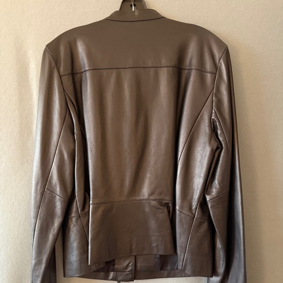 Navy Leather Jacket - Picture 3 of 7